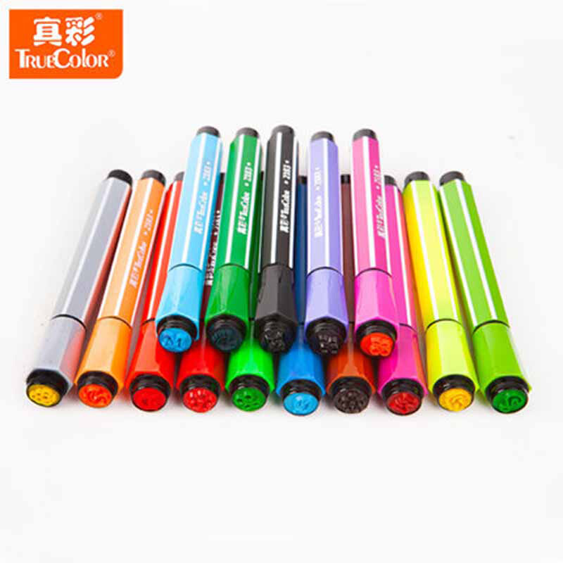 真彩(TRUECOLOR)2183肥肥印章水彩笔12色