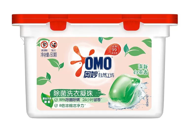 奥妙(OMO)自然工坊除菌洗衣凝珠清新白茶香 50颗/盒 - 联合利华-奥妙(OMO)