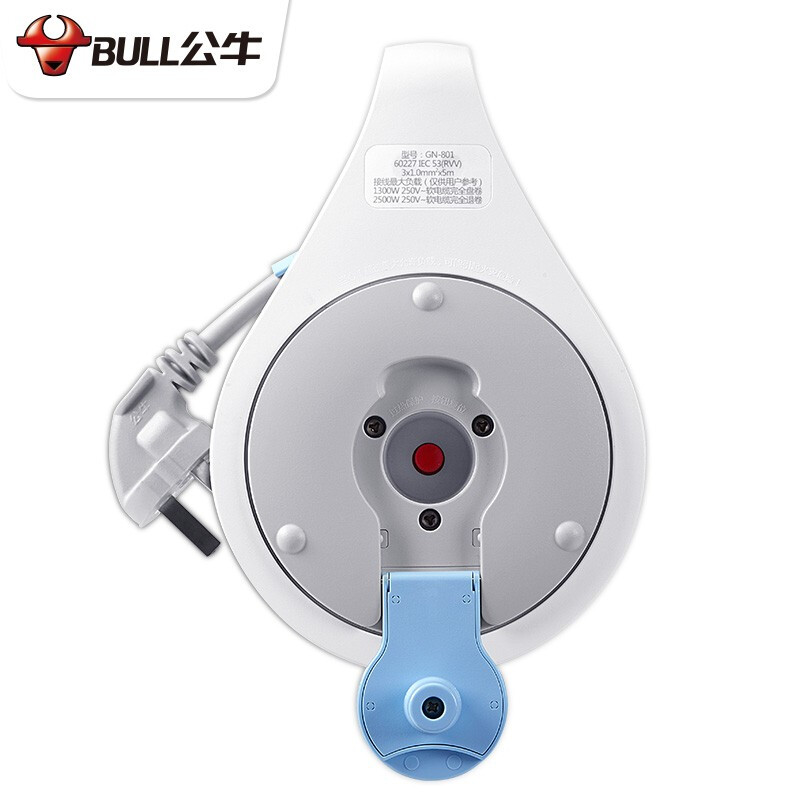 公牛(BULL)GN-802三位总控拖线盘插座10M 吸 1平方 - 公牛(BULL)