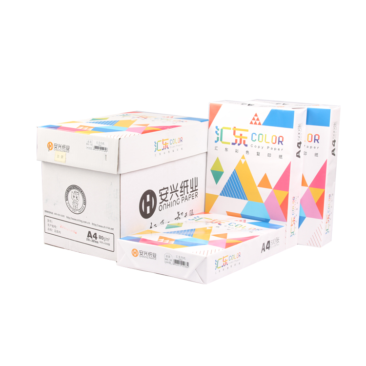 汇东色纸 80G A4淡黄 500S/包 5包/箱 - 汇东