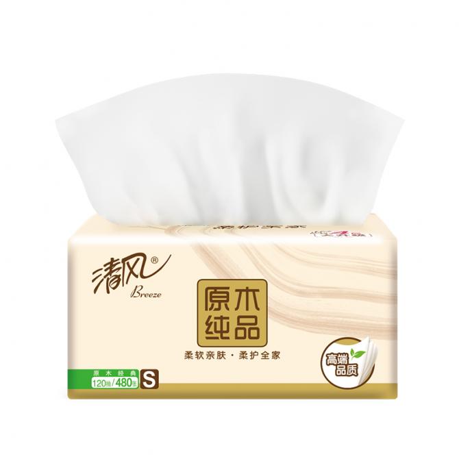 民用-清风 BR34SC/BR38SC4四层小原木塑包面纸-120抽(BR38SC3升级款) - 清风