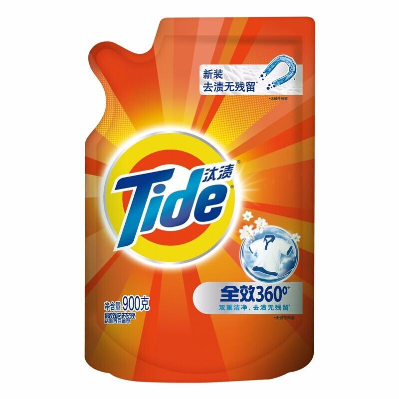 汰渍(Tide)全效洗衣液900G袋装