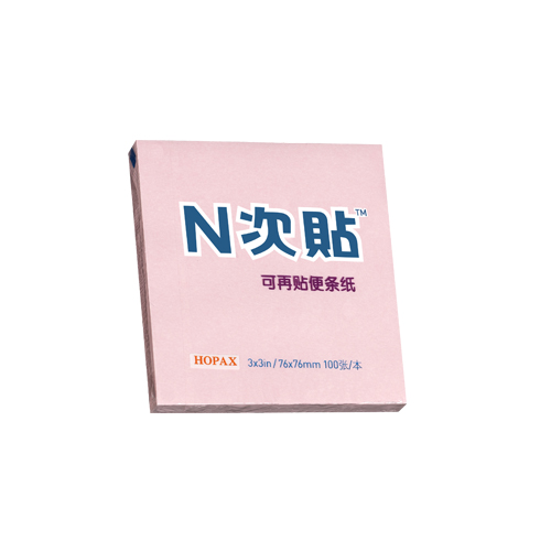 N次贴(STICKN)31006(粉红色)标准型模造便条纸76x76mm,100张/本