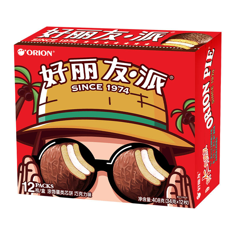 好丽友(Orion)巧克力派408g 12枚