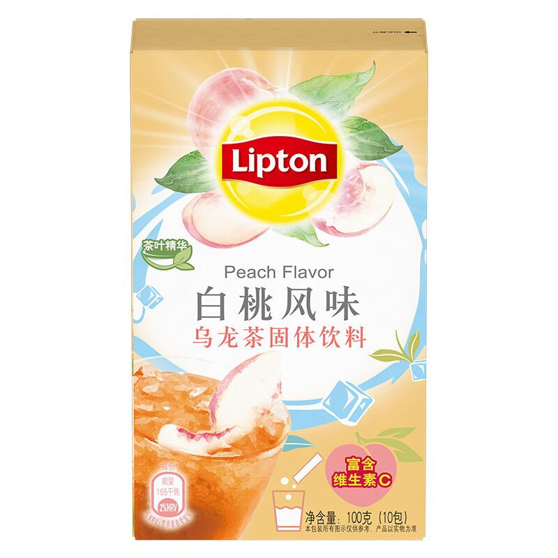 立顿(Lipton)白桃风味乌龙茶固体饮料 10包X10G/盒
