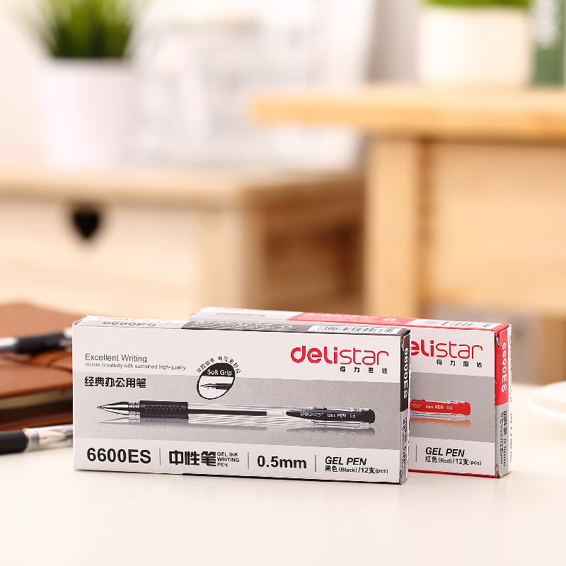 得力(deli)6600ES(红)思达0.5拔帽式中性笔