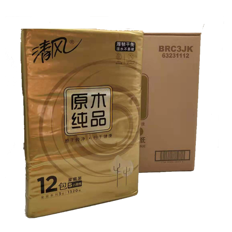 民用-清风 BRC0M7J丝柔金装4层80抽/包(BRC0SJ升级型号) - 清风