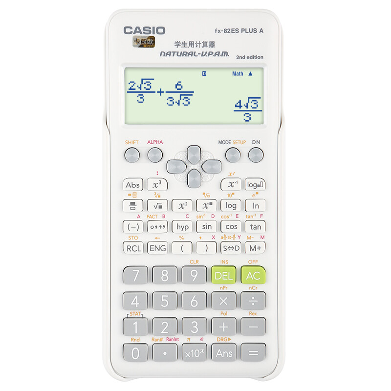 卡西欧(CASIO)FX-82ESPLUSAWE(白色)计算器