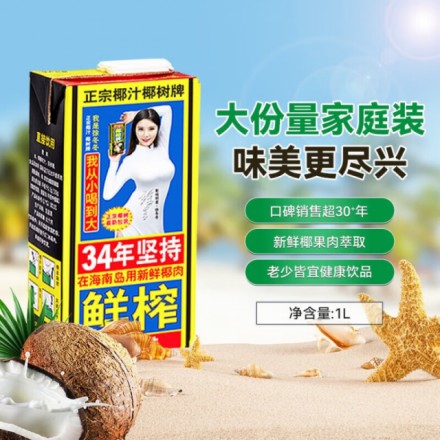 椰樹(shù) 椰子汁飲料利樂(lè)裝1L*12