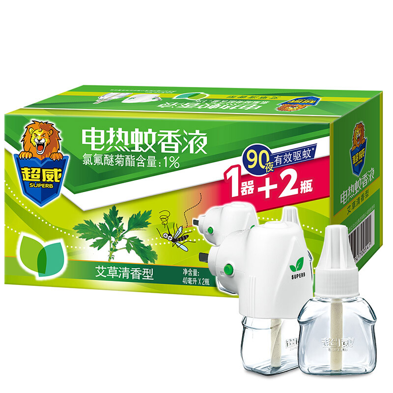 超威 直插式加热器+40ml*2瓶电热蚊香液组合套装(艾草清香) - 超威