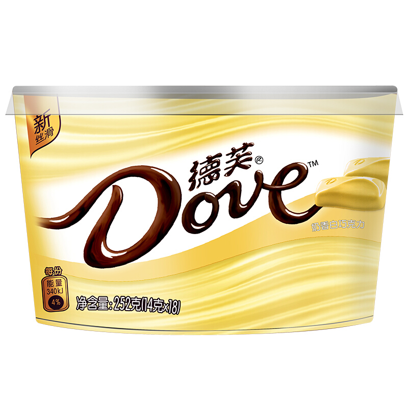 德芙(DOVE)奶香白巧克力碗装252g - 德芙(DOVE)