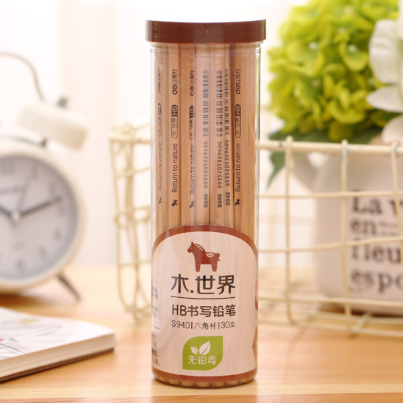 得力(deli)S940(原木色)HB铅笔