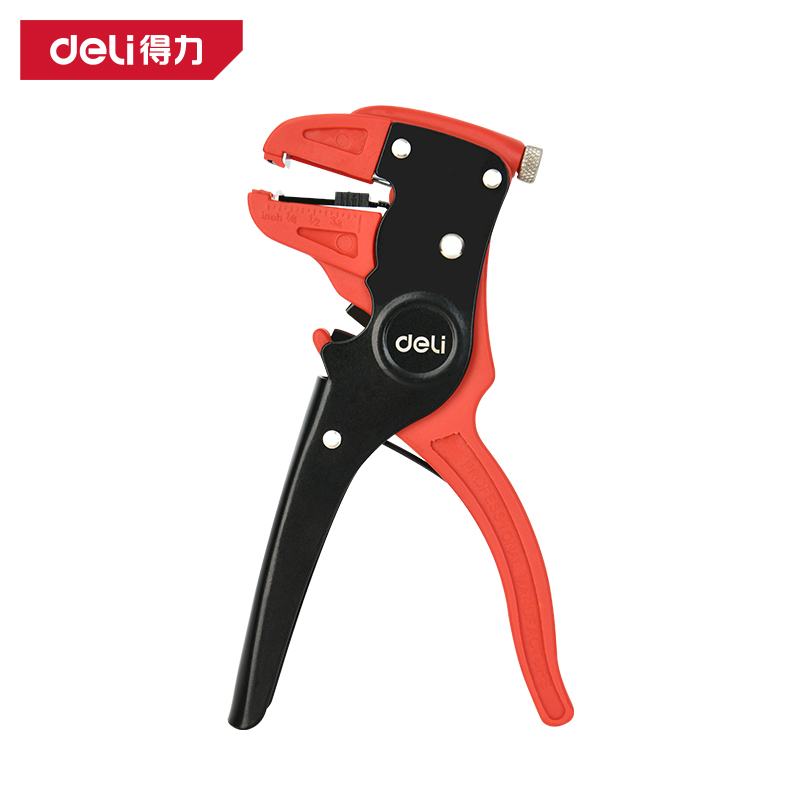得力工具DL2003自动剥线钳0.2-4.0mm2鸭嘴(红)(把)