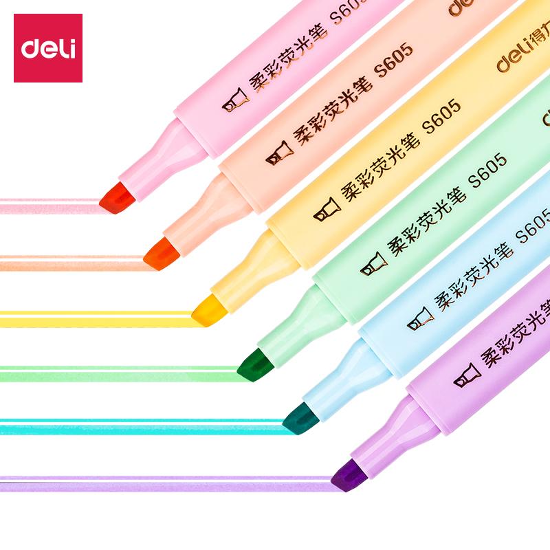 得力(deli)S605(混色)柔彩三角杆荧光笔