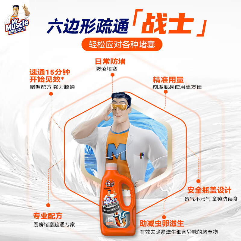 威猛先生(Mr Muscle)马桶管道通960ml