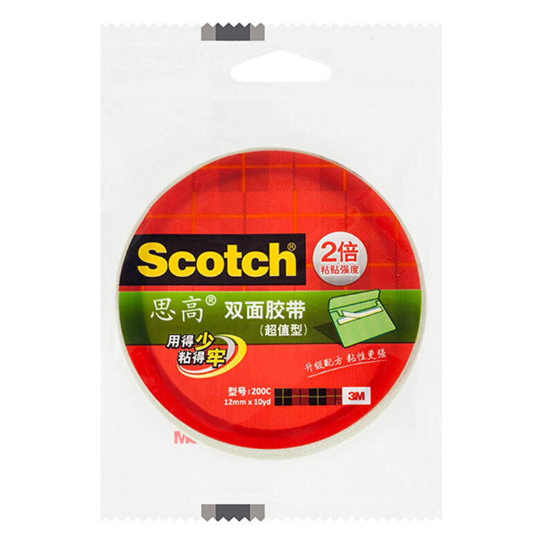 3M 200C-18 思高双面棉纸胶带(超值型)- 18mm*10y - 3M