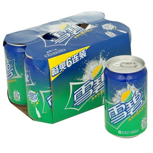 雪碧(Sprite)330ml(听装)超市版六连包(24罐/箱)