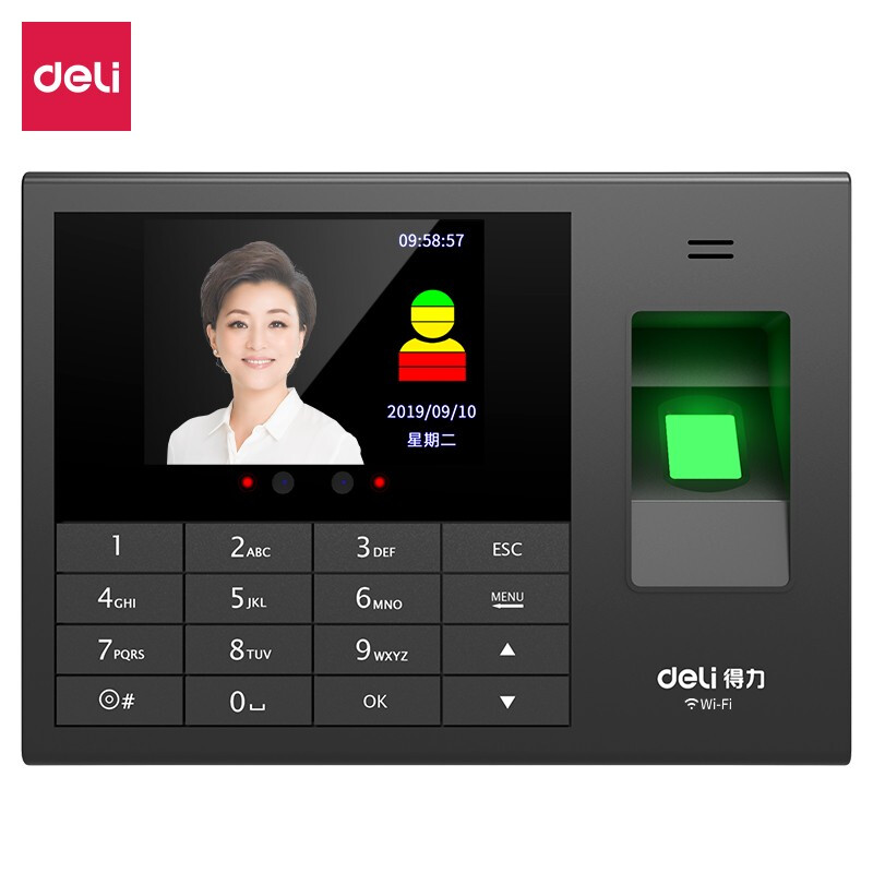 得力(deli)3765CN(黑色)智能云考勤机(台) - 得力