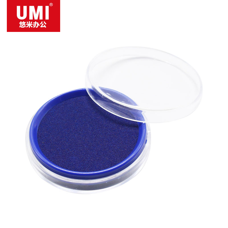 悠米(UMI)圆形透明盒盖快干印台 B08101B 蓝 - 悠米(UMI)