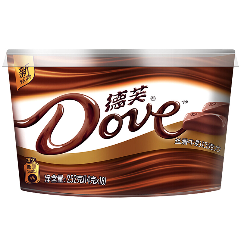 德芙(DOVE)丝滑牛奶糖果巧克力碗装252G - 德芙(DOVE)