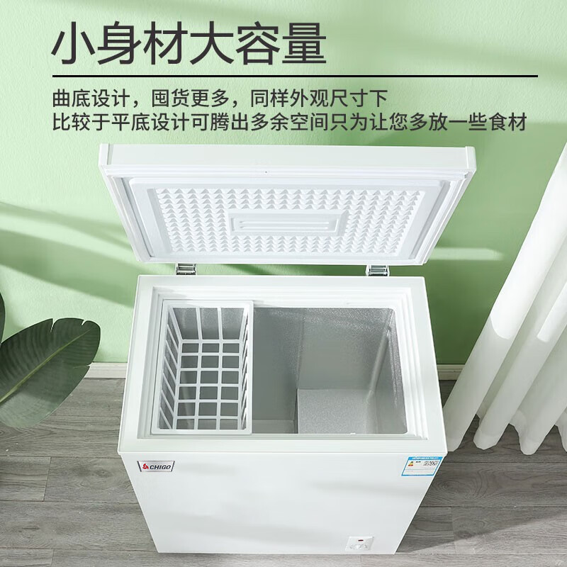 志高(CHIGO)小冰柜家用冷冻小型一级节能省电迷你卧式冷藏保鲜储母乳冷柜 一级 - 志高