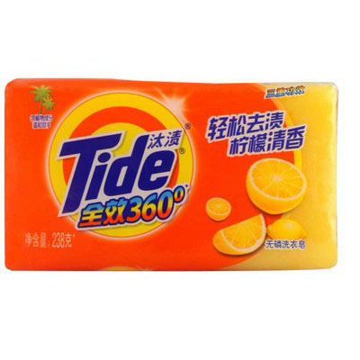 汰渍(Tide)全效360度三重功效柠檬清新洗衣皂238g