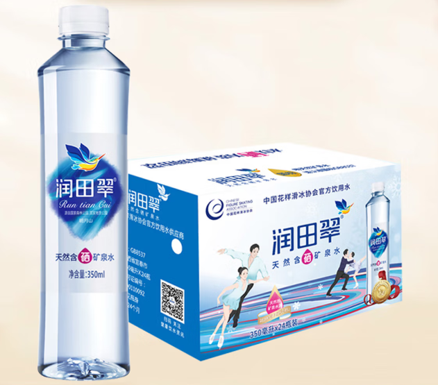 润田翠 runtian 天然含硒矿泉水 350ml*24瓶 - 润田翠