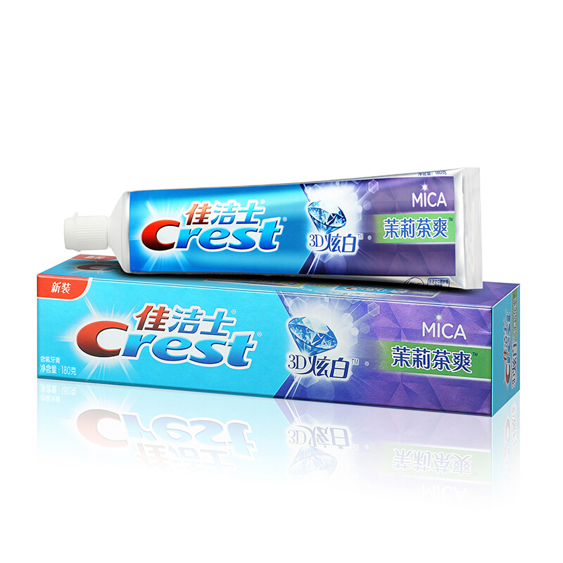 佳洁士(Crest)3D炫白茉莉茶爽牙膏170g