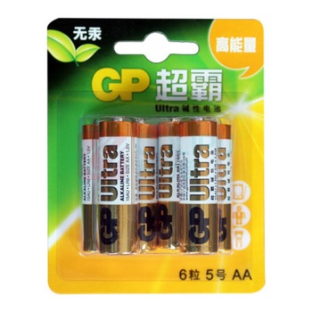超霸(GP)碱性5号电池6节撕卡装