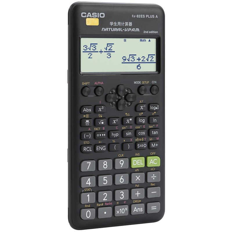 卡西欧(CASIO)FX-82ESPLUSABK(黑色)计算器