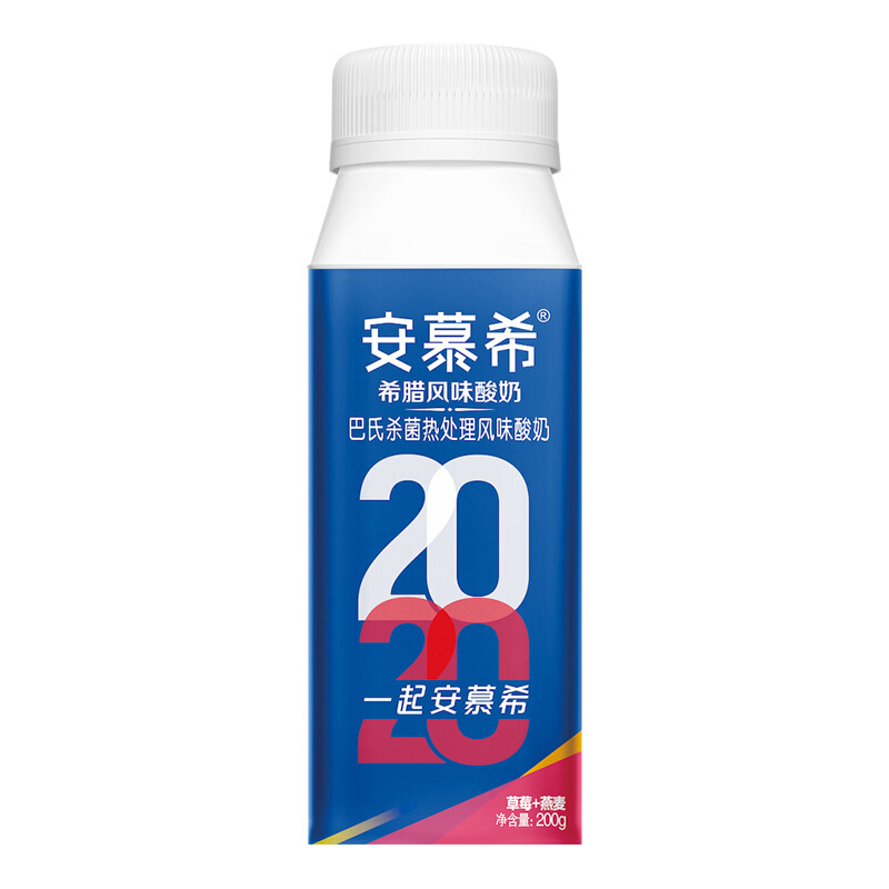 伊利 安慕希高端颗粒型草莓燕麦牛奶 200g*10盒/箱 - 伊利