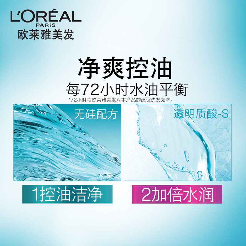 欧莱雅(LOREAL)透明质酸水润去屑洗发露700ml