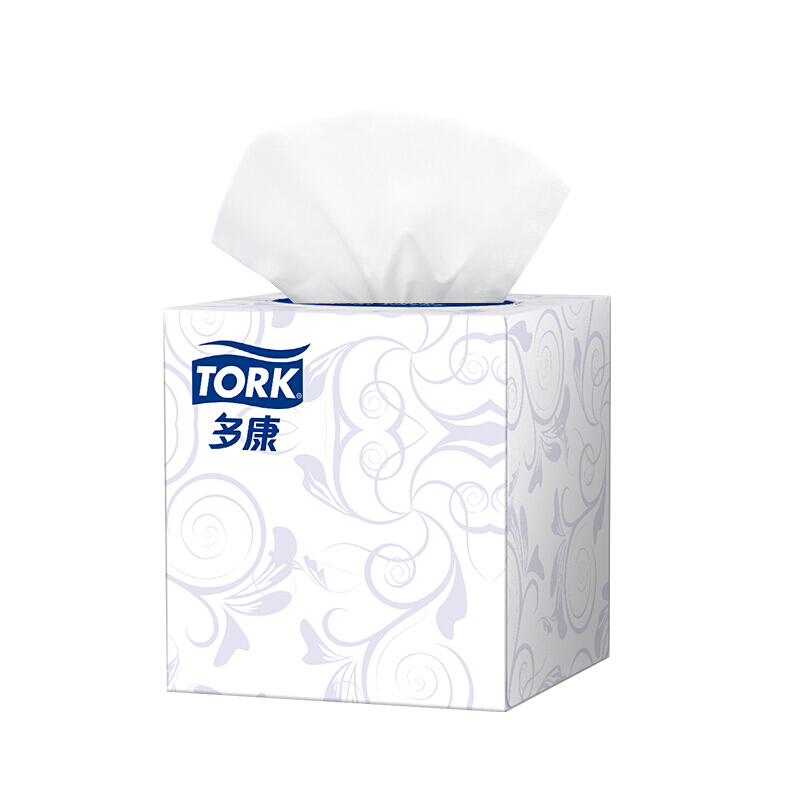 商用-多康(Tork)1005109 80抽双层立方盒面巾(平纹双压线)