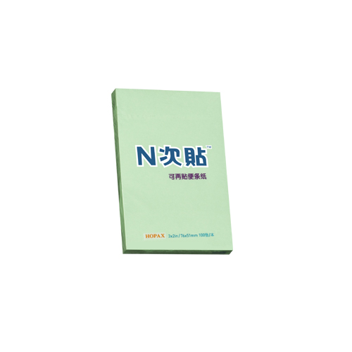 N次贴(STICKN)31004(绿色)标准型模造便条纸76x51mm,100张/本