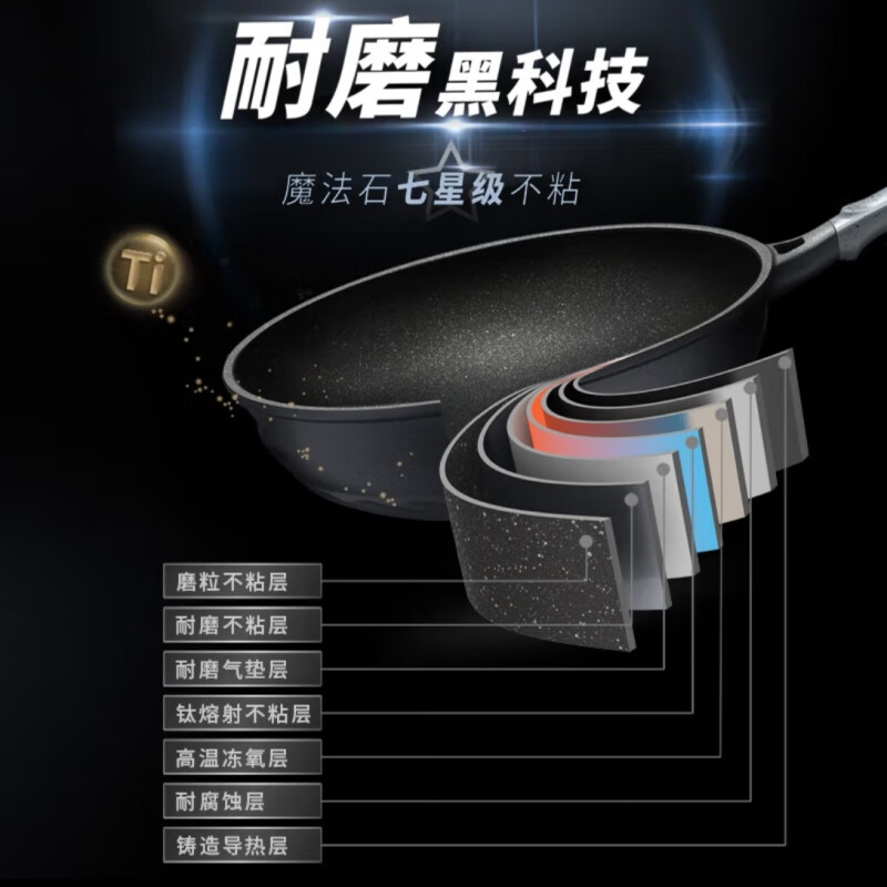爱仕达(ASD)CL32F1Q-GY魔法石无油烟炒锅32cm