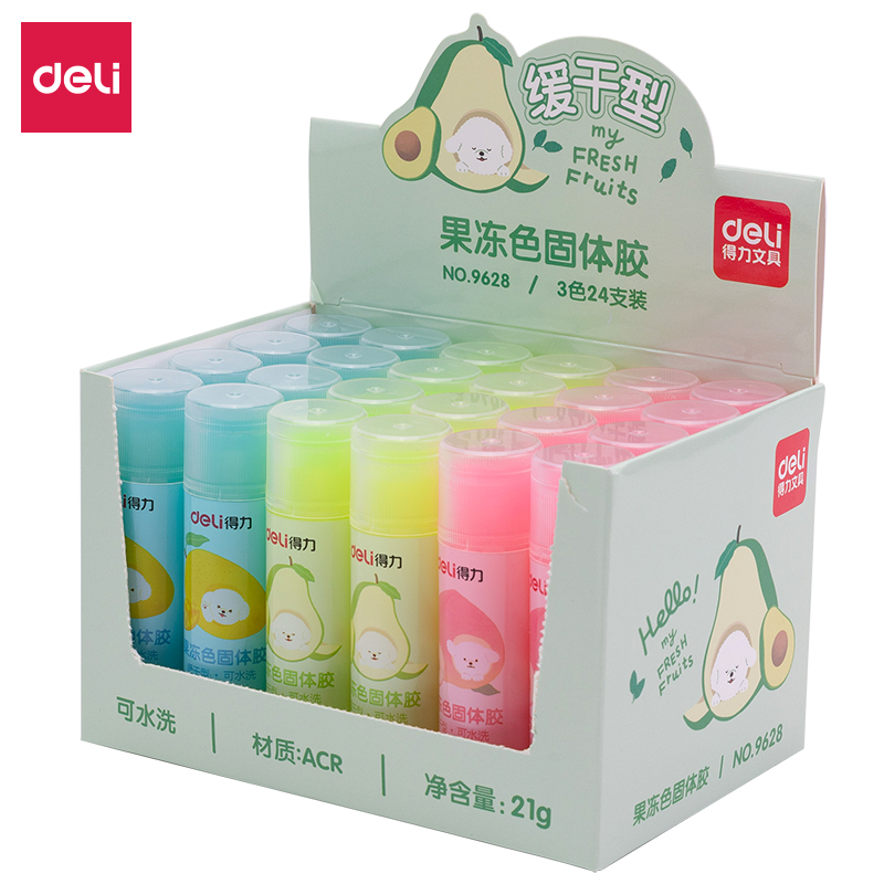 得力(deli)9628(混色)果冻色固体胶
