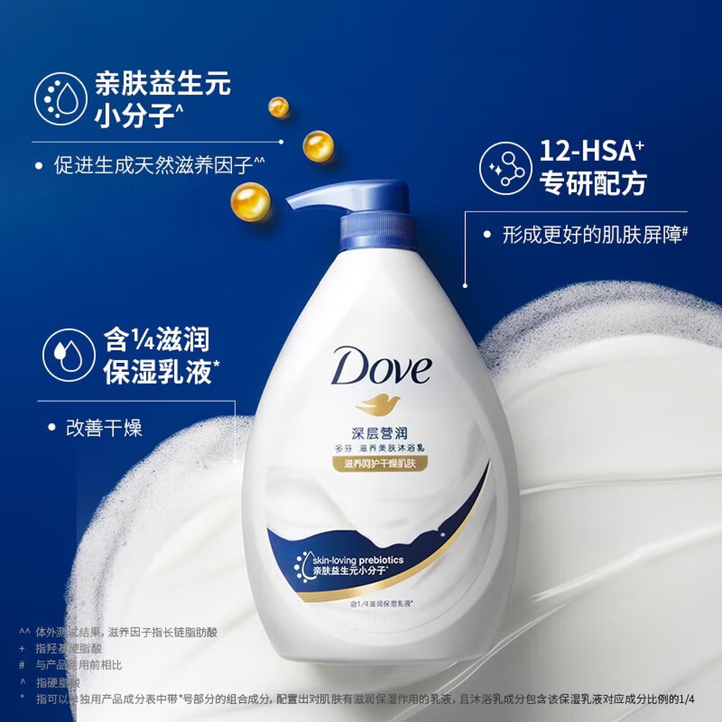多芬(DOVE)深层营润滋养沐浴乳滋养干燥肌肤持久留香730g