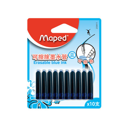 马培德(Maped)233411CH(蓝)可替换墨水管x10