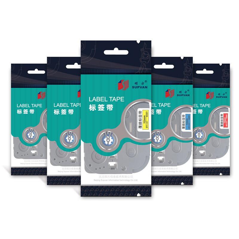 硕方 标准覆膜标签带L-631黄底黑字 12mm