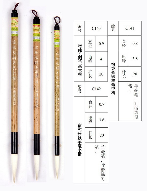 周虎臣 宿纯长颖羊毫大楷毛笔