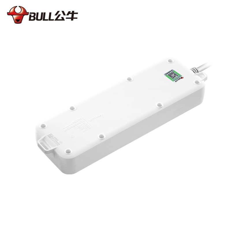 公牛(BULL)GN-315(蓝白)新国标 四位分控 电源插线板 1.8M压袋