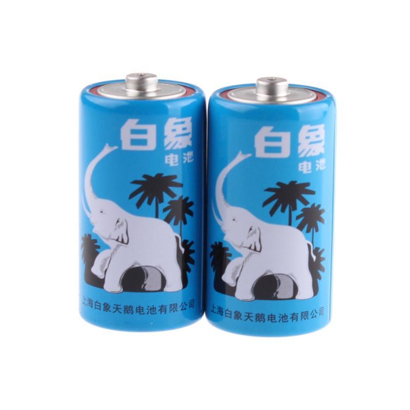 白象(WHITE ELEPHANT)蓝装2号2粒碳性电池