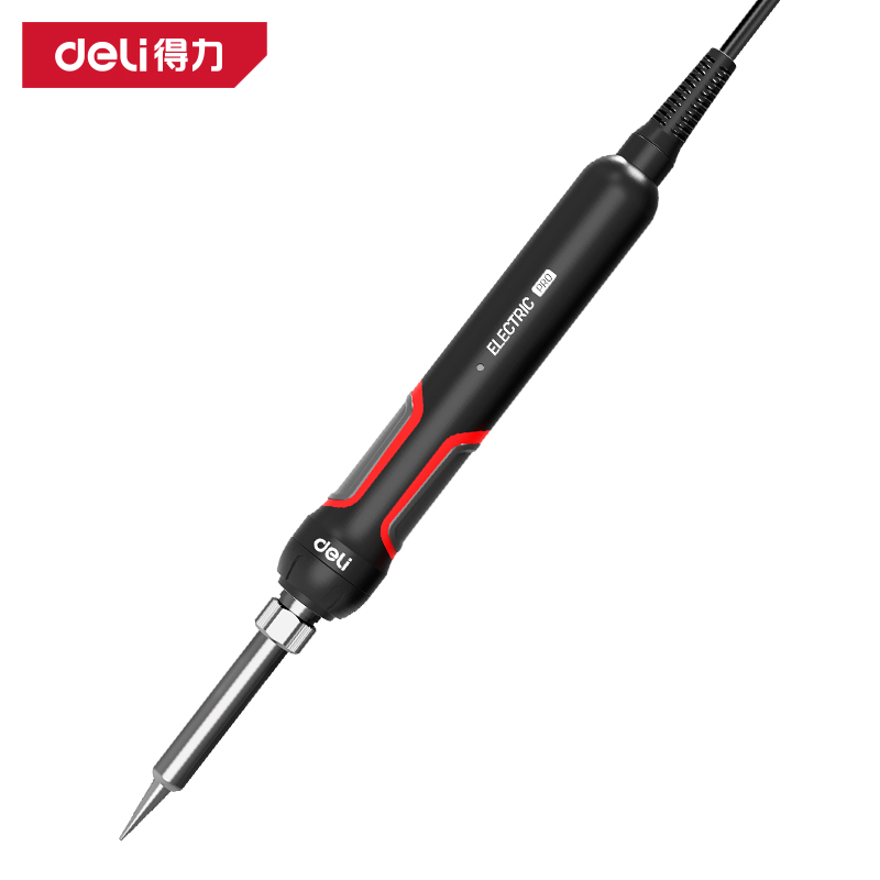 得力工具DL394260内热式恒温电烙铁60W尖头(红)(把)