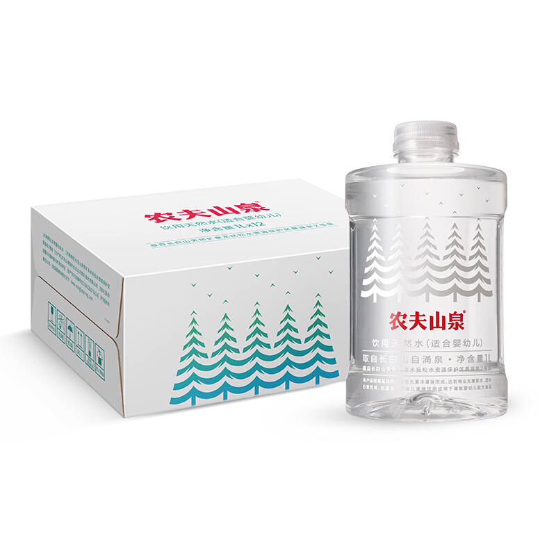 农夫山泉(NONGFU SPRING)饮用天然水(适合婴幼儿)1L*12瓶