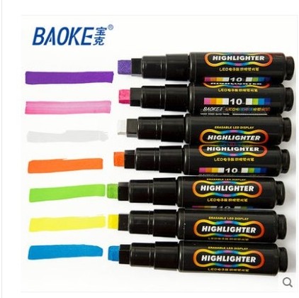 宝克(BAOKE)MP4902ALED电子屏可擦荧光笔(7PCS)