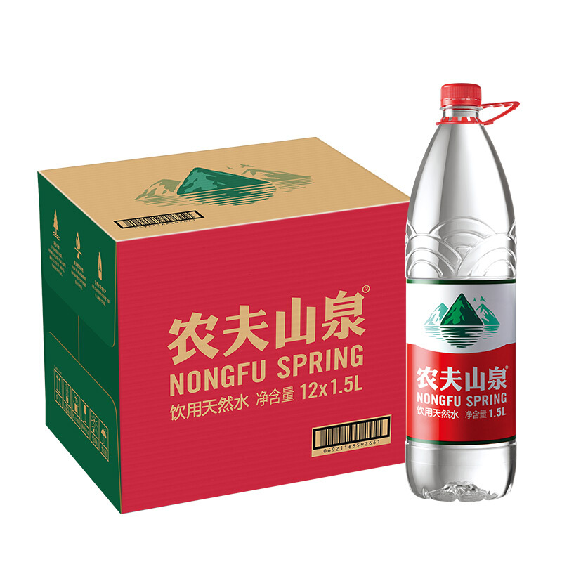 农夫山泉(NONGFU SPRING)天然饮用水1.5L*12瓶纸箱装