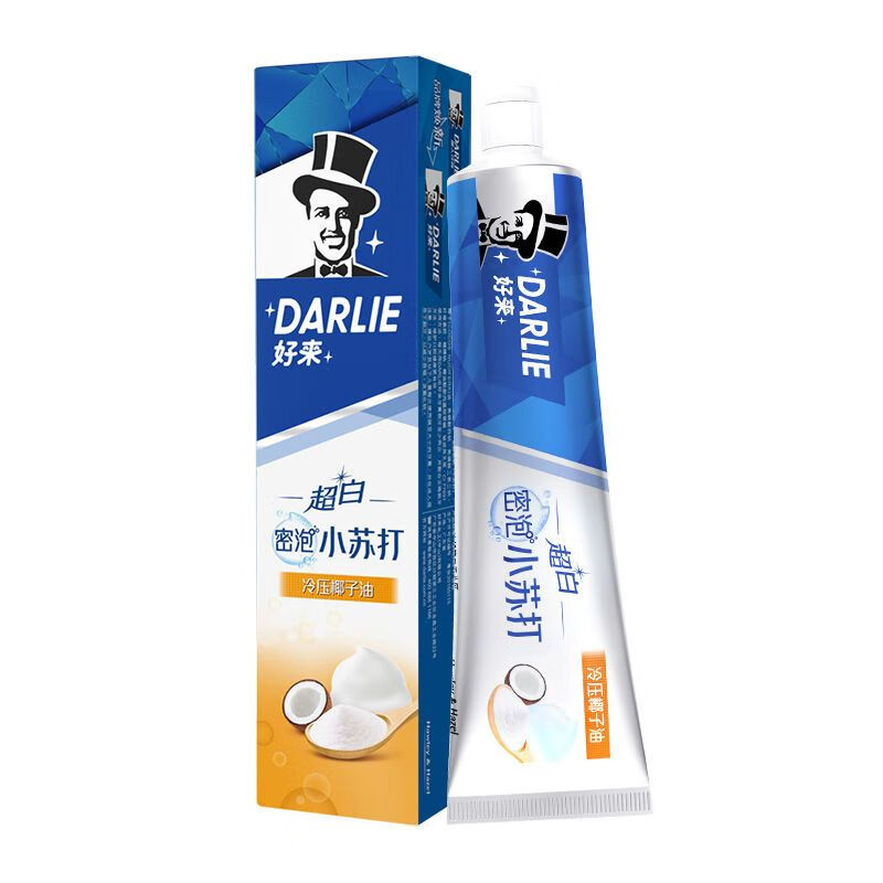 好来(DARLIE)140g超白密泡小苏打牙膏 (冷压椰子油)特惠装