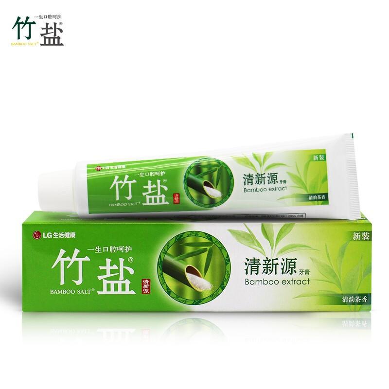 竹盐(LG)清新源清韵茶香牙膏150g*3