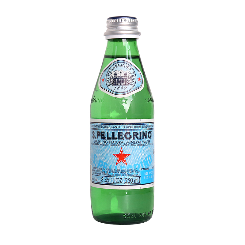 圣培露(SANPELLEGRINO)进口气泡水250ML*24瓶玻璃瓶装