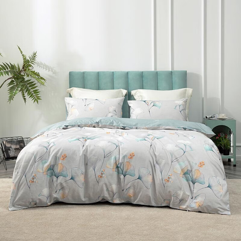 罗莱(LUOLAI)月冉晓杏全棉四件套(规格尺寸:枕套48*74cmX2 被套200*230cmX1 床单230*240